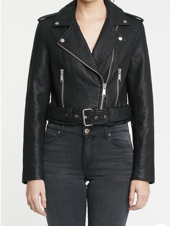 pistola Jackets & Blazers - pistola Black Belted Moto Faux Leather Jacket
